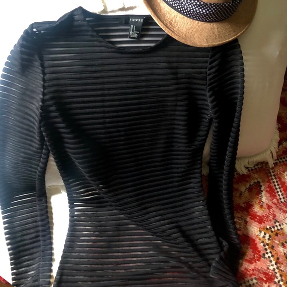 Forever 21 Tops - Forever 21 Ribbed Mesh Long sleeve